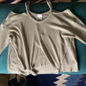 Slouchy, cold-shoulder sweater Anthropologie